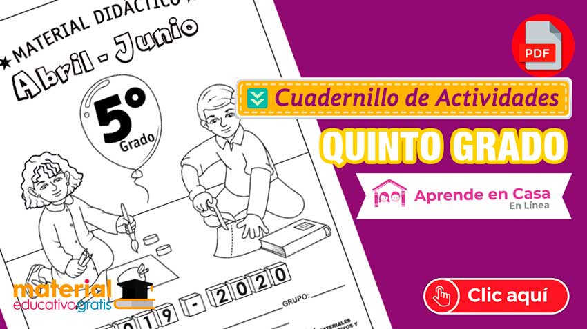 Cuadernillo de actividades para QUINTO GRADO de aprende en casa📖