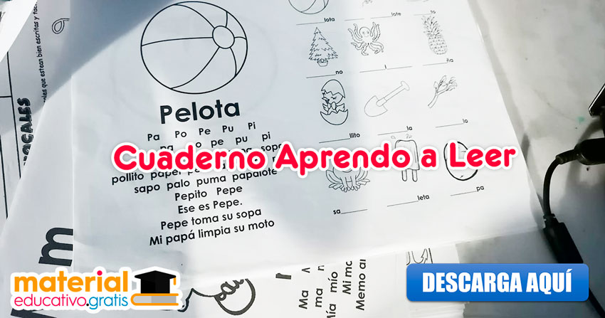 FABULOSO "CUADERNO APRENDO A LEER" Material Educativo