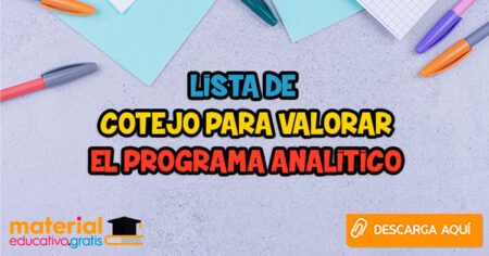 LISTA de COTEJO para VALORAR el PROGRAMA ANALITICO CTE 2023