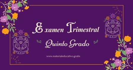 EXAMEN TRIMESTRAL QUINTO GRADO PRIMER TRIMESTRE PRIMARIA