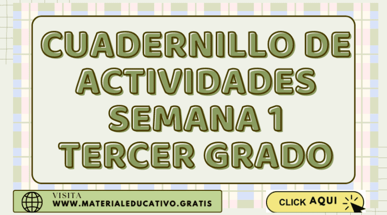CUADERNILLO DE ACTIVIDADES SEMANA 1 TERCER GRADO