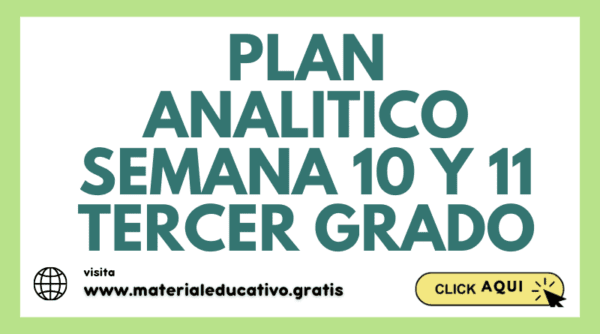 PLAN ANALITICO SEMANA 10 Y 11 TERCER GRADO
