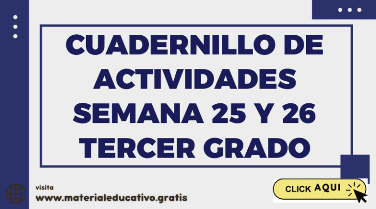 Cuadernillo de Actividades Semana 25 y 26 Tercer Grado