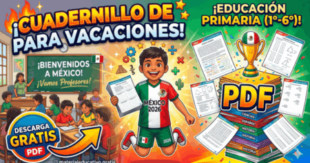 niño estudiante resolviendo un cuadernillo de repaso para vacaciones de 1 a 6 grado de primaria en formato pdf