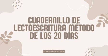 CUADERNILLO DE LECTOESCRITURA MÉTODO DE LOS 20 DÍAS