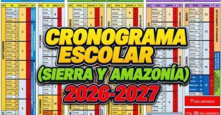 Cronograma Escolar Sierra y Amazonía 2026-2027