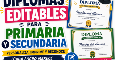 diplomas editables para primaria y secundaria