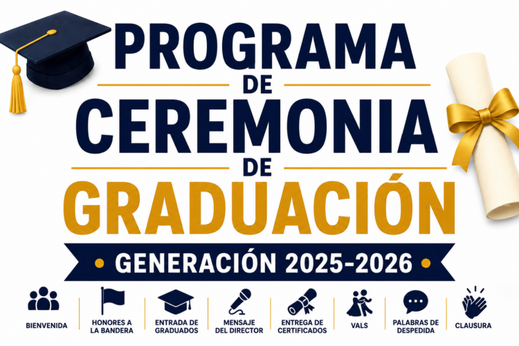 Programa de ceremonia de graduación primaria 2025-2026 para clausura escolar en México