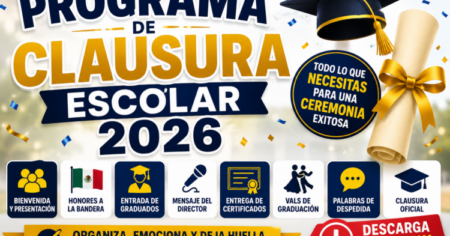 Programa de clausura escolar 2026 para primaria y secundaria en México